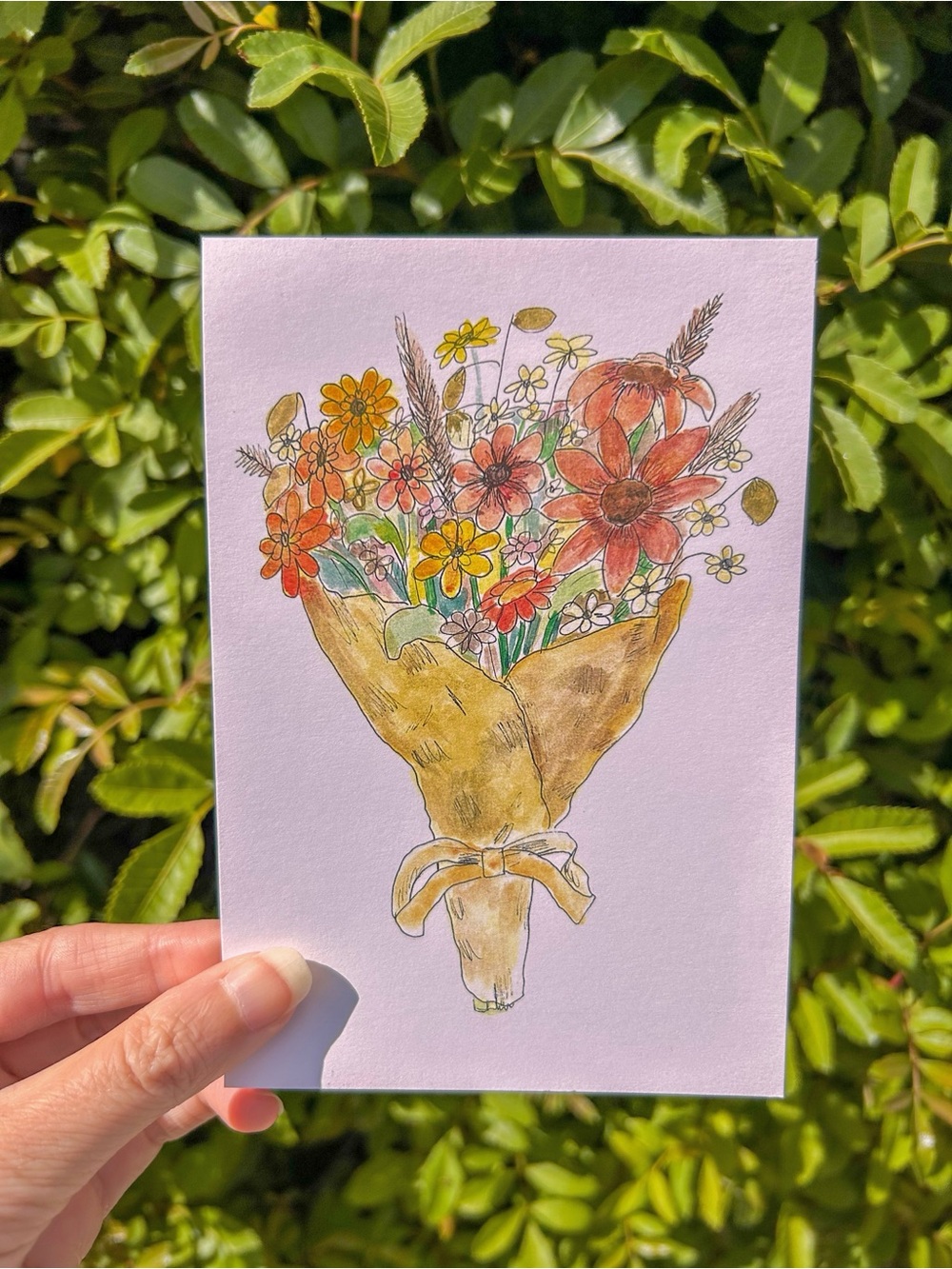 Hand-Drawn Floral Bouquet Art Print